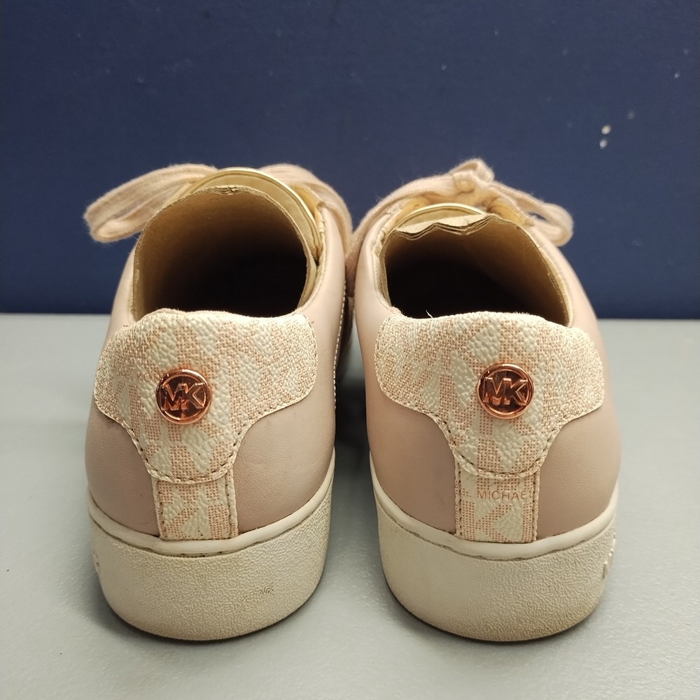 Michael Kors Casual Sneakers Womens Size 6M Pink‎ White Leather Cap Toe Lace Up - Picture 5 of 7